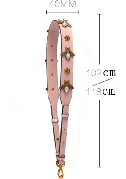 Deri Ayarlanabilir Yedek Çanta Askısı 118 Cm- Pembe (Yurt Dışından)