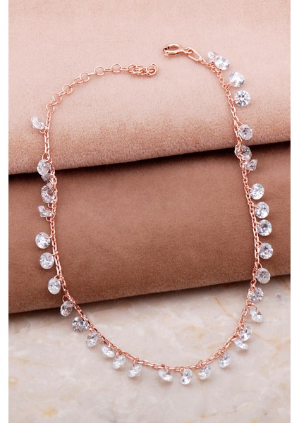 Sıra Taşlı Sallantılı Rose Gümüş Halhal 341 fiyatları