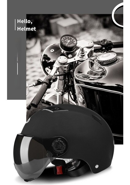 Battery Motorcycle Electric Vehicle Helmet Riding Half Helmet Unisex Safety Helmet(Yurt Dışından) modelleri