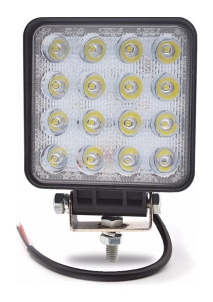 Led Kare Off Road Sis Farı Sis Lambası Çalışma Lambası Projektör 16 Ledli 1 Adet