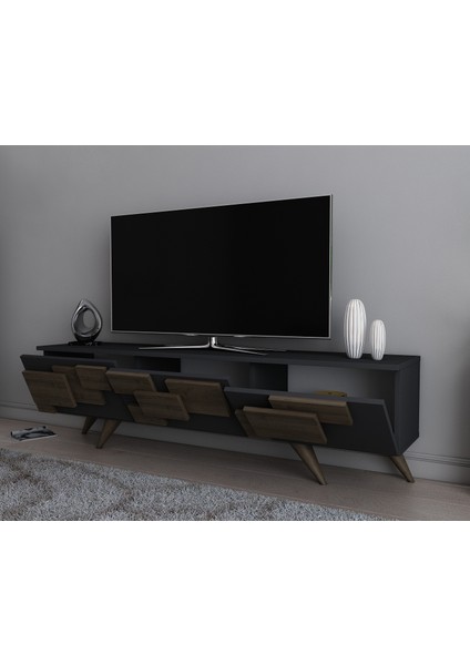 3D Tv Ünitesi Antrasit Ceviz