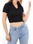 Belifanti Collection Kadın Siyah Polo Yaka Crop Top 2