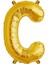 C Harfi Altın (Gold) Renk Folyo Balon-40 Santim -Harf Isim Folyo Balon 1
