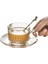 Desen Tasarımı Kahve Fincanı Latte Cam Tabağı ile Çevre Dostu Espresso Çay Bardaklar Sunucer Seti Seyahat Çay Fincanı | Kahve Kupası ve tabak Setleri (Yurt Dışından) 1