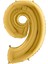 9 Yaş Rakam Folyo Balon 40 cm 16 Inç -Gold(Altın) Renk Folyo Balon 1