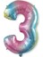 3 Yaş -Rakam Sayı Folyo Balon 100 cm Rengarenk -Gökkuşağı Renkli Folyo Balon-Helyum Gazı Uyumludur 1