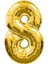 8 Yaş Rakam Folyo Balon 40 cm 16 Inç -Gold(Altın) Renk Folyo Balon 1