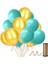 20 Adet Metalik Sedefli Su Yeşili-Altın Balon, Helyumla Uçan-Dogum Günü-Parti 1