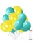 100 Adet Metalik Sedefli Su Yeşili-Sarı Balon+Balon Bandı+5 Metre Balon Zinciri 1
