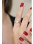 925 Ayar Gümüş Yıldız Figürlü Rose Yüzük - Y024501 1