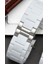 Üstün Silikon Kauçuk Sarılmış Katı Çelik Watch Band Siyah Kahverengi Mavi Beyaz Pürüzsüz Kayış Bilezik | Bantları Izle (Yurt Dışından) 4