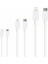 SX25P 3A 45W Type-C To Lightning Data ve Hızlı Şarj Kablosu 3’lü Paket 1, 2, 3 Metre Beyaz 2