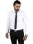 DeepSEA Beyaz Dik Yaka Slim Fit Kesim Pamuk Saten Erkek Gömlek 2209615 1