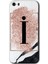 Apple iPhone 5s Kılıf Hd Desen Baskılı Arka Kapak - Pembe Mermer Desenli I Harfi 1