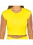 Kadın Spor Fit Rahat Tişört Esnek Crop Top - Sunlight Sarı 1