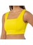 Kadın Kalın Askılı Spor Sütyeni Atlet Esnek Crop Top - Sunlight Sarı 2