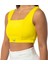 Kadın Kalın Askılı Spor Sütyeni Atlet Esnek Crop Top - Sunlight Sarı 4