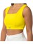 Kadın Kalın Askılı Spor Sütyeni Atlet Esnek Crop Top - Sunlight Sarı 2