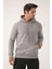 Erkek Sweatshirt Gri Sweatshirt 3 Iplik Kapüşonlu Sweatshirt Erkek 1