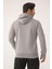 Erkek Sweatshirt Gri Sweatshirt 3 Iplik Kapüşonlu Sweatshirt Erkek 2