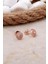 Elmas Montürlü 7 mm Rose Gümüş Küpe 5798 1