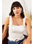 Kadın Beyaz Askılı Crop Bluz 3