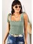 Kadın Yeşil Askılı Crop Bluz 2