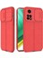 Casestreet Xiaomi Redmi Note 11 Pro Kılıf Kamera Sürgülü Deri Dokulu Mat Silikon+Nano Glass Kırmızı 1