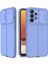 Casestreet Samsung Galaxy A73 Kılıf Kamera Sürgülü Deri Dokulu Mat Silikon Mor 1