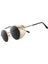 Yuvarlak Steampunk Güneş Gözlüğü UV400 Koruma Yan Kalkan Gözlük Unisex Gri Lens Altın Çerçeve (Yurt Dışından) 2