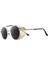 Yuvarlak Steampunk Güneş Gözlüğü UV400 Koruma Yan Kalkan Gözlük Unisex Gri Lens Altın Çerçeve (Yurt Dışından) 3