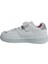 Beyaz Pembe Gümüş Cırtlı Sneakers Spor Ayakkabı 3