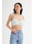 Omuzu Bağlamalı Crop Triko Bluz 4