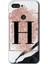 General Mobile Gm 9 Pro Kılıf Hd Desen Baskılı Arka Kapak - Pembe Mermer Desenli H Harfi 1