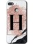 General Mobile Gm 8 Go Kılıf Hd Desen Baskılı Arka Kapak - Pembe Mermer Desenli H Harfi 1