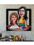 Kişiye Özel Anne-Kız Karikatürlü 3D Ahşap Tablo-1 1
