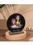 Kişiye Özel Anne Kız Karikatürlü Yuvarlak Ahşap Biblo-1 2