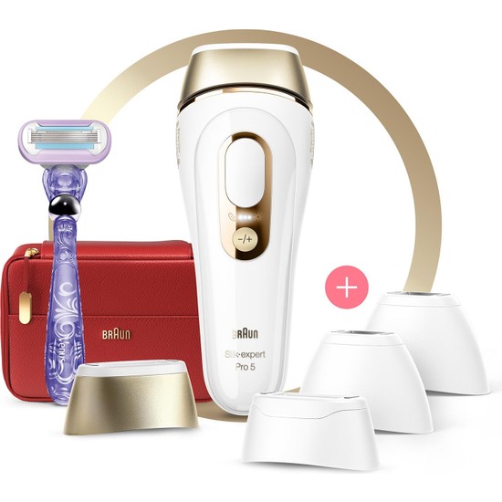 Braun Silk Expert Pro 5 IPL Cihazı Beyaz Renkli Cilt Temas Sensörü ve UV Koruması Özellikli
