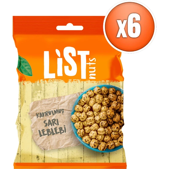 List Nuts Kavrulmuş Sarı Leblebi 6 x 90 gr