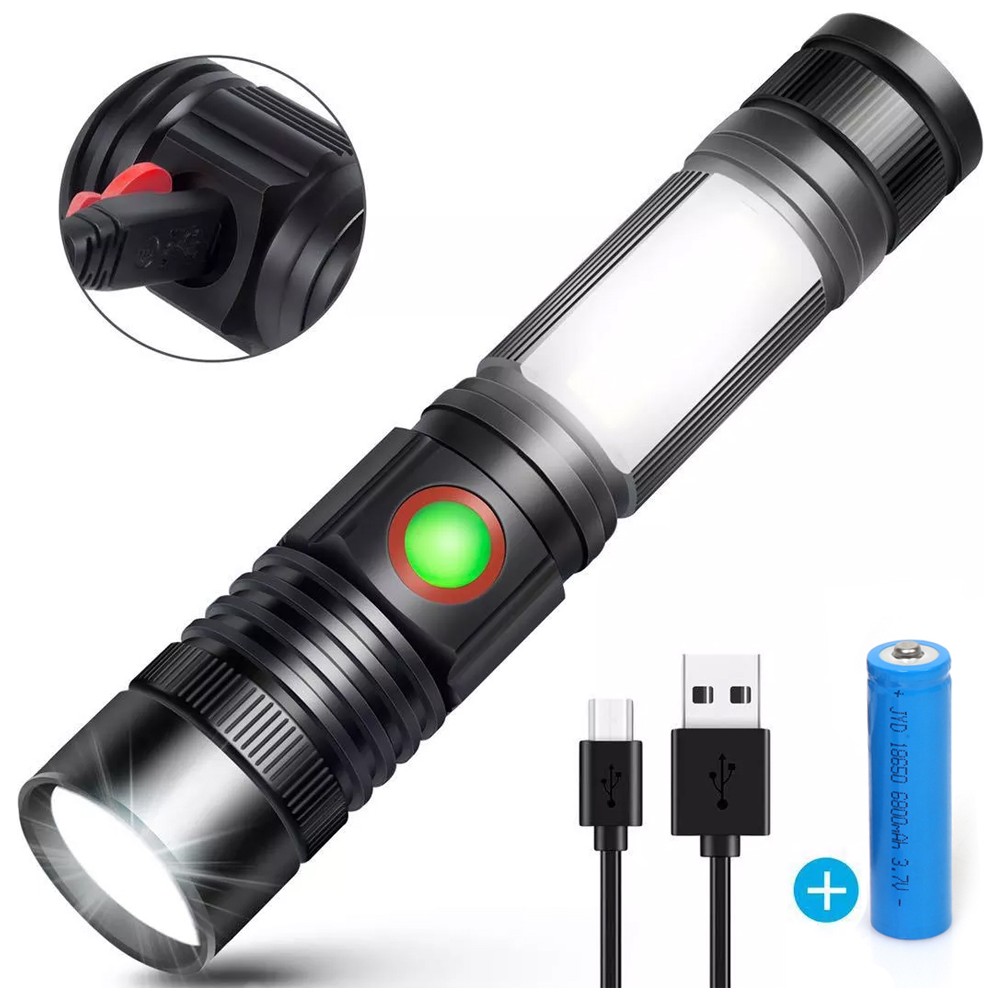 Daha Yok mu Geniş Açılı P50 LED Şarjlı El Feneri Watton WT-601
