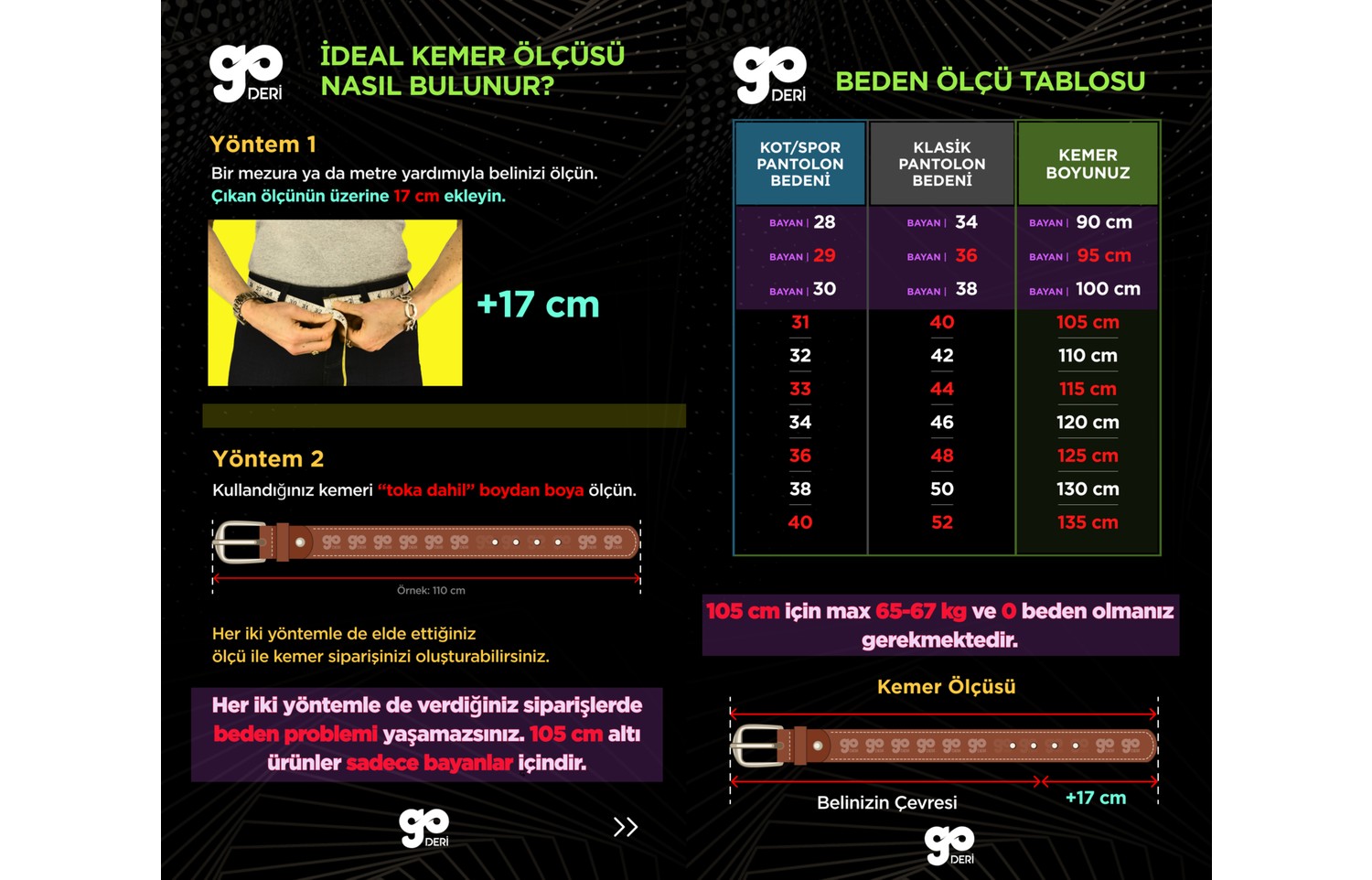 GoDeri Deri Taba Klasik Kumaş Pantolon Kemeri 3,5 cm görsel 5