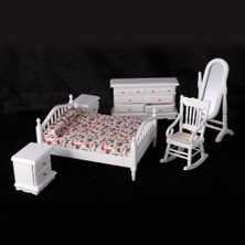 Belovee 1:12 Dollhouse Minyatür Beyaz Ahşap Retro Yatak Odası Mobilya Seti (Yurt Dışından)