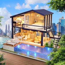 Belovee El Sanatları Bebek Ev Mobilya Tam Set Ahşap Romantik Villa Kendi Montajı (Yurt Dışından)