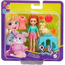 Polly Pocket ve Hayvan Dostu Oyun Seti, Hoptastic Lila Bebek, Hayvanı ve Aksesuarları GDM11