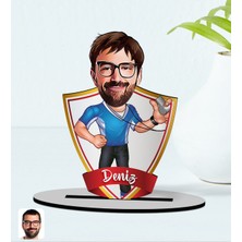 BK Kişiye Özel Isimli Erkek Antrenör Karikatürlü Ahşap Biblo Model-1