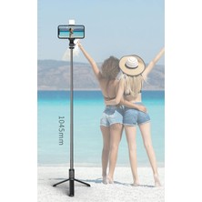 Yeni Q02S Cep Telefonu Bluetooth Özçekim Çubuğu LED Güzellik Dolgu Işığı Genişletilmiş Tek Parça Tripod Canlı Yayın Braketi(Yurt Dışından)