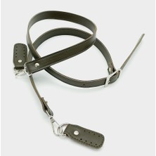 Angel Çanta Aksesuar 140X2 cm Suni Deri Gümüş Tokalı Haki Renk Çanta Sapı