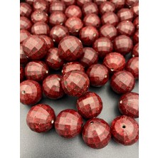 Hedef Bijuteri 20MM Mat Bordo Dünya Model Boncuk (100GR ~20 Adet Boncuk)