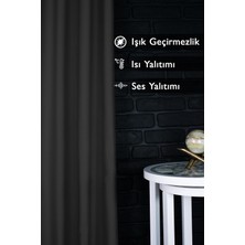 Evdepo Home Blackout Karartma Pilesiz Fon Perde 140X250 cm Tek Kanat Antrasit - Gri