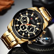 Erkek Saatleri Üst Marka Büyük Spor Izle Lüks Erkekler Askeri Çelik Kuvars Bilek Saatler Chronograph Altın Tasarım Erkek Saat | Kuvars Saatler